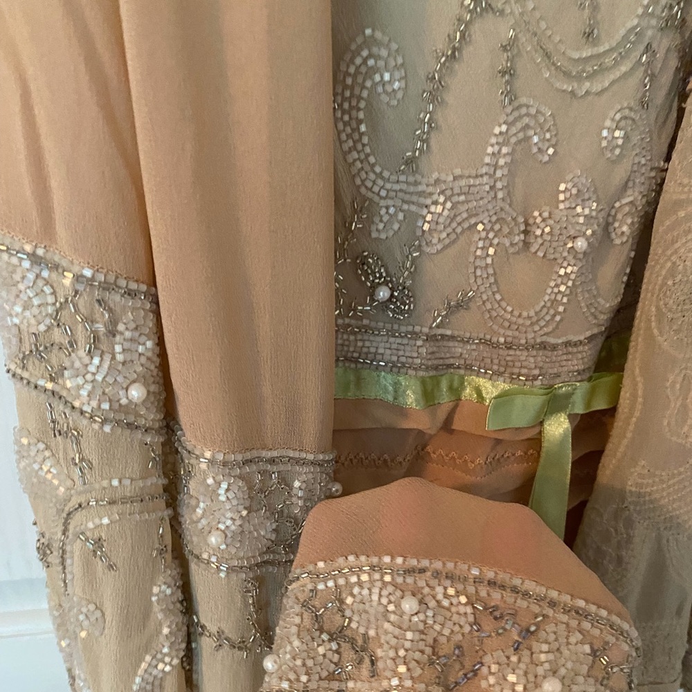 Gorgeous Sue Wong beaded silk dress with scarf